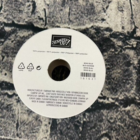 Stampin' Up BOHO BLUE 161631 Textured Ribbon 3/8" Appx 10 Yards - Picture 5 of 6